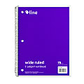 C-Line Wide Rule Spiral Notebooks, 8" x 10-1/2", 1 Subject, 70 Sheets, Purple, Case Of 24 Notebooks 1 thumbnail image