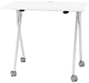 Boss Office Products 36"W Flip-Top Folding Training Table, White/Silver