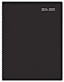 2024-2025 Office Depot® Brand 14-Month Weekly/Monthly Academic Planner, Vertical Format, 8" x 11", 30% Recycled, Black, July 2024 To August 2025