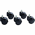 Master Caster Futura Noiseless Chair Mat Casters - 2.19" Diameter - 120 lb Load Capacity - Polyurethane - Matte Black - 5 / Set 1 thumbnail image