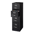 Lorell® Fortress 22"D Vertical 4-Drawer Letter-Size File Cabinet, Black 1 thumbnail image