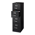 Lorell® Fortress 22"D Vertical 4-Drawer Letter-Size File Cabinet, Black