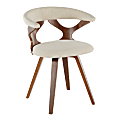 LumiSource Gardenia Chair, Cream Seat/Walnut Frame