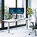 VARI Electric Standing Desk With ComfortEdge, 72"W, White