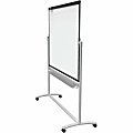 Quartet Magnetic Mobile Presentation Easel - 48" (4 ft)x 36" (3 ft) - White Painted Steel Surface - Graphite Frame - Magnetic - Assembly Required 1 thumbnail image