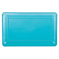 Amscan Plastic Rectangular Trays, 9-1/4" x 14-1/4", Caribbean Blue, Pack Of 6 Trays 
