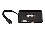 Tripp Lite USB C Adapter Converter w/ VGA, Gigabit Ethernet, USB-A Hub, PD Charging, Storage Cable 1080p Thunderbolt 3 Compatible - for Notebook/Tablet PC/Desktop PC/Smartphone - 100 W - USB 3.1 Type C - 3 x USB Ports 1 thumbnail image