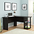 Ameriwood™ Home Dakota 54"W L-Shaped Corner Desk With Bookshelves, Espresso