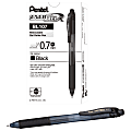 Pentel® EnerGel™ X Retractable Liquid Gel Pens, Medium Point, 0.7 mm, 84% Recycled, Assorted Barrels, Black Ink, Box Of 12 Pens 1 thumbnail image