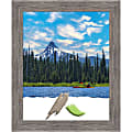 Amanti Art Picture Frame, 19" x 23", Matted For 16" x 20", Pinstripe Plank Gray Narrow