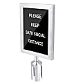 CSL Double-Sided Sign Holder For 6' Stanchion, Stainless Steel