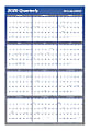 AT-A-GLANCE® Yearly Reversible Erasable Wall Calendar, 36" x 24", Blue, A1102 