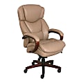 Thomasville® Hudson Big & Tall Bonded Leather High-Back Chair, Taupe/Walnut 1 thumbnail image