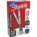 Sharpie® S-Gel Pens, Medium Point, 0.7 mm, Gunmetal Barrel, Blue Ink, Pack Of 12 Pens 1 thumbnail image