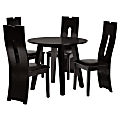 Baxton Studio Torin Dining Set, 29-15/16"H x 35-7/16"W x 35-7/16"D, Dark Brown/Espresso