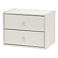 IRIS TACHI 13"H Modular Stacking Storage Box With Drawers, Off White