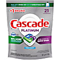 Cascade® Platinum™ ActionPacs™ Dishwasher Detergent Pacs, Fresh Scent, Pack Of 21 1 thumbnail image
