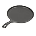 Commercial Chef 10-1/2" Round Cast Iron Griddle Pan, Black