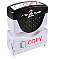 AccuStamp2 Copy Stamp, Shutter Pre-Inked Two-Color Copy Stamp, 1/2" x 1-5/8" Impression, Red/Black Ink