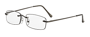 ICU Eyewear Men's Rimless Reading Glasses, Gunmetal, 2.25x