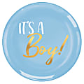 Amscan Oh Baby Blue Coupe Plastic Plates, 7-1/2", Blue, Pack Of 20 Plates