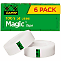 Scotch® Magic™ Tape, 0.75" x 83.34', Transparent, Pack Of 6 Rolls 1 thumbnail image