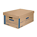 Bankers Box® SmoothMove™ Prime Lift-Off Lid Moving Boxes, Large, 24" x 15" x 10", 85% Recycled, Kraft/Blue, Pack Of 8