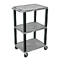 H. Wilson Plastic Utility Cart With Electrical Assembly, 42 1/16"H x 24"W x 18"D, Gray/Black