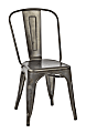 Office Star™ Bristow Armless Chair, Matte Galvanized, Set Of 4 Chairs