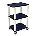 H. Wilson Plastic Utility Cart With Electrical Assembly, 42 1/16"H x 24"W x 18"D, Blue Topaz/Putty