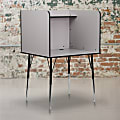 Flash Furniture Adjustable Study Carrel, 53-1/2"H x 35-3/4"W x 30"D, Nebula Gray/Black