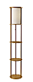 Adesso® Stewart Round 2-Shelf Floor Lamp, 62-1/2"H, Off-White Shade/Natural Base 1 thumbnail image