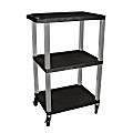 H. Wilson Plastic Utility Cart With Electrical Assembly, 42 1/2"H x 24"W x 18"D, Black