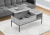 Monarch Specialties Adie Lift-Top Metal Rectangular Coffee Table, 18”H x 42"W x 20”D, Gray/Black 1 thumbnail image