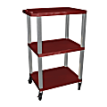H. Wilson Plastic Utility Cart With Electrical Assembly, 42 1/2"H x 24"W x 18"D, Burgundy