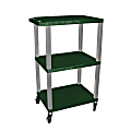 H. Wilson Plastic Utility Cart With Electrical Assembly, 42 1/2"H x 24"W x 18"D, Hunter Green