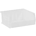 Partners Brand Plastic Stack & Hang Bin Storage Boxes, Small Size, 5" x 11" x 10 7/8", Clear, Case Of 6