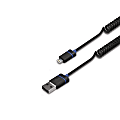 iLuv® Premium Coiled Charge/Sync Lightning Cable For Apple® iPhone® 5, iPad® 4 And iPod®, 6', Black 1 thumbnail image