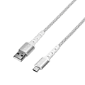 iHome Nylon Braided Micro-USB To USB-A Cable, 6', White