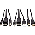 Tripp Lite DisplayPort KVM Cable Kit 4K USB 3.5mm Audio 3xM/3xM USB MM 10ft - 60 MB/s - Supports up to 3840 x 2160 - Gold Plated Contact - Black 1 thumbnail image