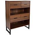 Flash Furniture 42"H 2-Shelf Display Bookcase With 4 Drawers, Rustic 1 thumbnail image
