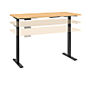 Bush Business Furniture Move 60 Series 60"W x 24"D Height Adjustable Standing Desk, Natural Maple/Black Base, Premium Installation