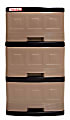 Inval 3-Drawer 13"W Freestanding Cabinet, Taupe/Espresso 1 thumbnail image