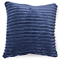 Dormify Jamie Plush Ribbed Square Pillow, Navy Blue