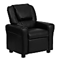 Flash Furniture Contemporary Kids' Recliner With Cup Holder And Headrest, Black 1 thumbnail image