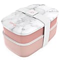 Bentgo Classic All-In-One Lunch Box Container, 3-13/16"H x 4-3/4"W x 7-1/8"D, Blush Marble 1 thumbnail image