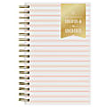 2024-2025 Day Designer Weekly/Monthly Planning Calendar, 3-5/8" x 6-1/8", Ticking Stripe Blush Frosted, July To June, 150522