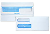 Quality Park® #10 Redi-Seal™ Envelopes, Double-Window, Security, Self-Sealing, White, Box Of 500