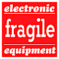 Tape Logic® Preprinted Shipping Labels, SCL526, "Electronic Fragile Equipment," 4" x 4", Red/White, Pack Of 500