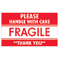 Tape Logic® Preprinted Shipping Labels, SCL536, "Please Handle With Care Fragile Thank You," 3" x 5", Red/White, Pack Of 500